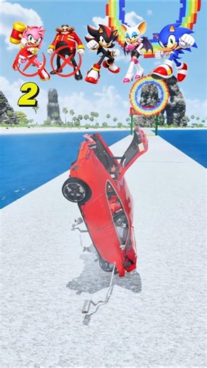 Sonic and Pals: Who can pass through 5 rainbow rings to reach the finish?