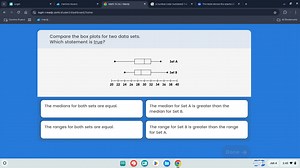 Compare the box plots for two data sets. Which statement is tru... | Filo