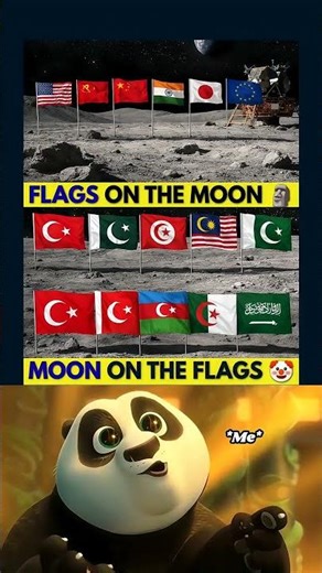 🌙Flags on Moon vs Moon on Flags 🌝🚀 #shortsviral #ytshorts #shorts #shortsfeed #trendingshorts