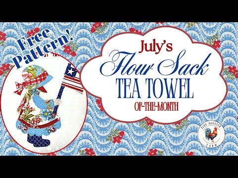 July Tea Towel-of-the-Month\\Patriotic Sue\\Applique\\Sunbonnet Sue\\Step-By-Step Tutorial\\Free Pattern