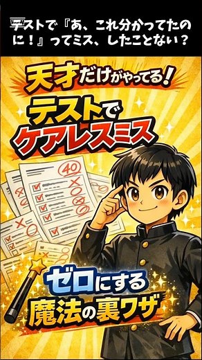天才だけがやってる！テストでケアレスミスをゼロにする魔法の裏ワザ！ #ケアレスミス撲滅 #テスト対策術 #裏ワザ勉強法 #天才の習慣 #受験生必見 #ケアレスミス #テスト勉強法