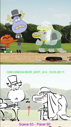 Don't panic! Drawing Gumball. Animation ✍️🎨 side by side #gumball #drawing #cartoons