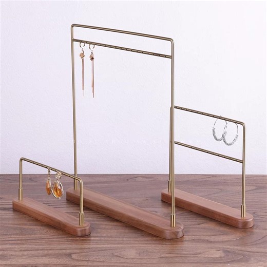 Metal Earring Display With Wood Base, Professional Countertop Display for Boutiques, Pop-ups, and Craft Fairs #826 - Etsy