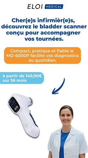 20 reactions | Conçu pour répondre à vos besoins le Bladder Scanner MD-6000P combine praticité, fiabilité et confort patient. Facile à transporter et simple d’utilisation, il vous permet de réaliser des diagnostics rapides et précis partout où vos patients en ont besoin. Grâce à un financement dès 149,90 € par mois sur 36 mois, équipez-vous d’une technologie innovante sans alourdir votre budget. | Eloi Medical | Facebook