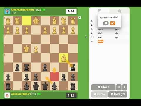 A chess game with opponent on Chesskid.com