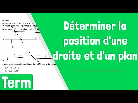 Comment déterminer la position relative d'une droite et d'un plan de l'espace ?