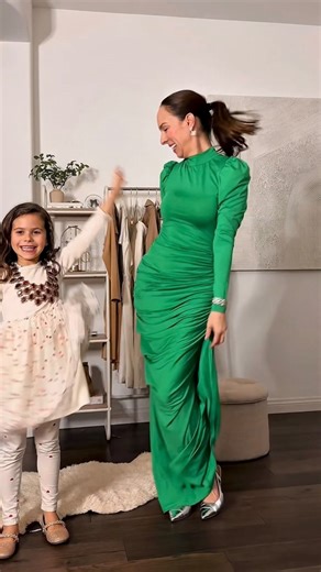 Playing dress up never truly ends… being a girl aunt is a constant reminder of that. For our holiday dinner I let my niece pick my ootn: an evening gown and lots of sparkle. She borrowed my jewels: a ruby necklace to match her patterned tulle. We shared my multistick for blush and lipstick (yay for clean beauty!). Not gonna lie my favorite part of the party was getting dressed with my mini 💛 #holidayoutfit #girlmomenergy #auntlife | Sydne Style by Sydne Summer