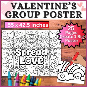 Valentine's Day Collaborative Poster! February Bulletin Board Craft- Spread Love