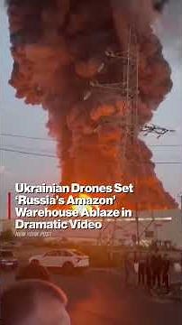 Ukrainian Drones Set 'Russia's Amazon' Warehouse Ablaze in Dramatic Video #shorts