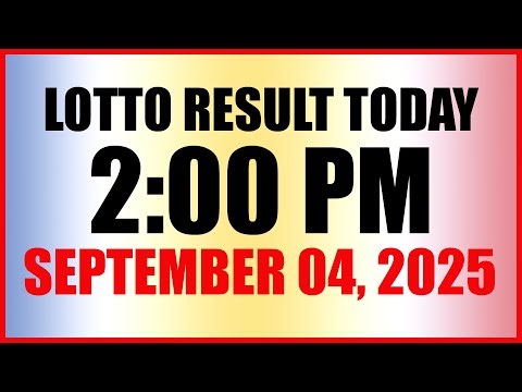 Lotto Result Today 2PM Draw Swertres and EZ2 September 4, 2025 PCSO