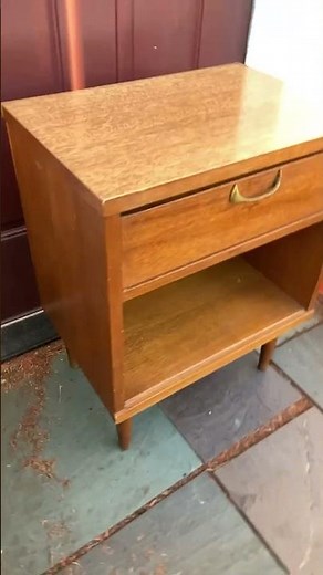 Mid-Century Modern Walnut Nightstand - Single Drawer