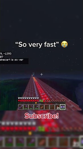 the default maximum speed for a minecart is 8 blocks per second (or 8 m/s) on powered rails.