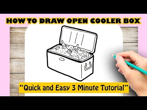 How to Draw Open Cooler Box | Ice Bucket