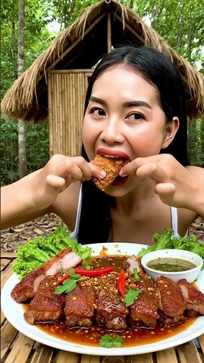 😍 Perfectly Roasted Pork Belly with Hot Garlic Sauce