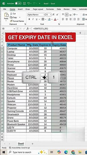 Calculate Expiry Dates in Excel Automatically!