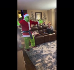 Kids shook after The Grinch's sneaky arrival on Christmas Eve