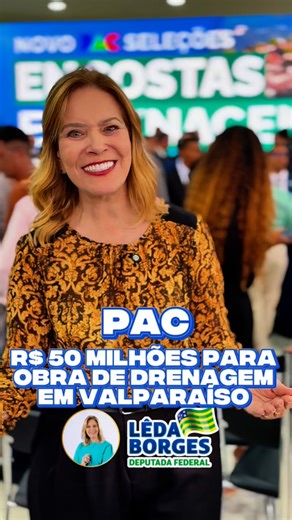 🚧💧 Valparaíso vai receber R$ 50 milhões para obras de drenagem e prevenção de alagamentos! Legenda: Uma grande vitória para nossa cidade! 🙌 O Governo Federal aprovou a proposta de R$ 50 milhões do Novo PAC para implantação de um sistema de drenagem urbana e prevenção de alagamentos em diversos bairros de Valparaíso. 🌧️ Com essa obra, centenas de famílias que sofrem com enchentes terão mais segurança, qualidade de vida e tranquilidade. 👉 Bairros beneficiados: São Bernardo, Morada Nobre, Jard