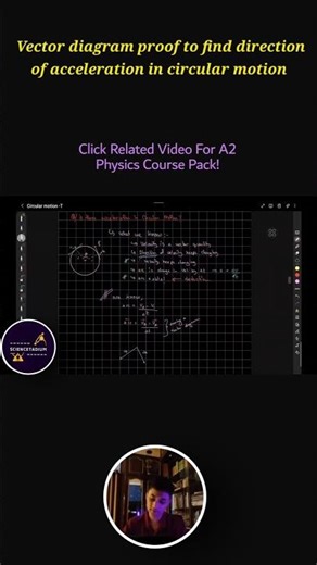 Vector diagram proof for acceleration direction? LINK at RELATED VIDEO #a2physics #physics #alevels