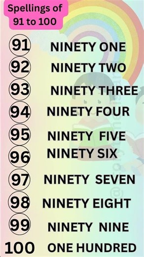 Read & Learn Numbers 91-100 I Spelling Practice for Children #kidslearning #preschoollearning #kids