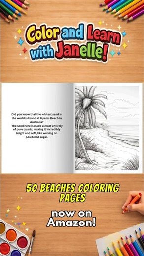 Beach coloring scenes with calm ocean views