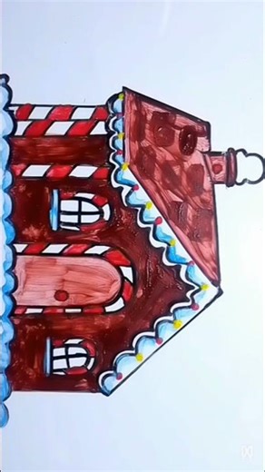 How to draw a Christmas house || Christmas house step by step draw, paint for beginners #christmas