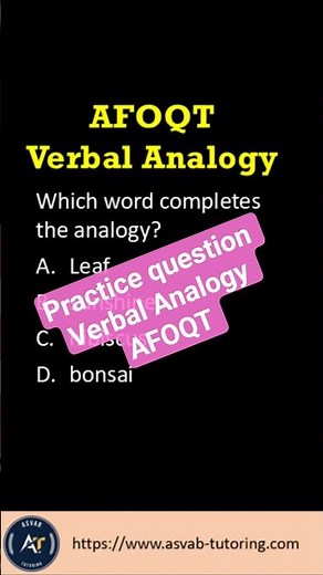 Practice question | Verbal Analogy | AFOQT TEST |