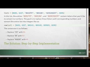 Converting Letters to Numbers in Python Lists Simplified