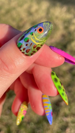 Jimmy (Bug) on Instagram: "Funky 🐡 fishy 🐠 lures 🐟 Products: all @ballpit_shop 🌈 use c0de BUG to save and support! 🥀 Naughty List 🌺 Garden Hoe 🍊 Orange Blossom 🌼 Evil Eye ☀️ Sunbeam 🍋‍🟩 Best Buds 🍏 Ya Filthy Animal 🌲 Haunted Mist 🫐 Apocalypse 🦋 Clear Skies 🍆 Witching Hour 🍇 It’s Showtime 🦄 Sugar Plum Baddie 🔮 Polar Purple 🤵‍♀️ The Bride 👰‍♂️ The Groom 🍪 Gingerbread 🪩 Secret Ingredient 🖌️ Easy Ombré brush 🖌️ Twice As Nice liner brush ✨ Glossy Top Coat Use c0de BUG to save 