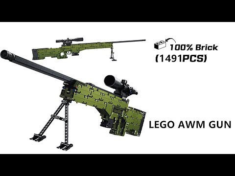 LEGO MOC GUN AWM Sniper Rifle Model Building Blocks 1491PCs