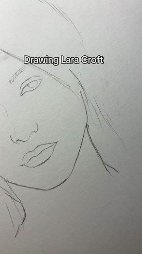 Realistic Lara Croft Ballpoint Pen Drawing