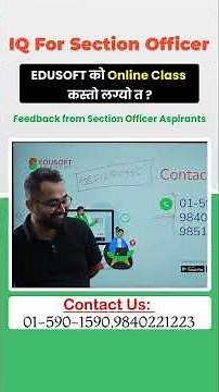 IQ for Section Officer Feedback from section officer Aspirants | @EdusoftAcademy ​