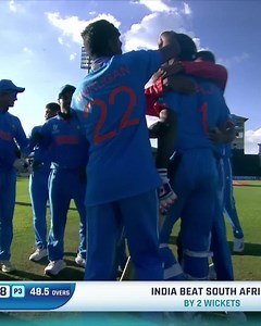 2.1M views · 10K reactions | In a tense finish, India come out on top with a two-wicket victory over South Africa  #U19WorldCup | ICC - International Cricket Council | Facebook