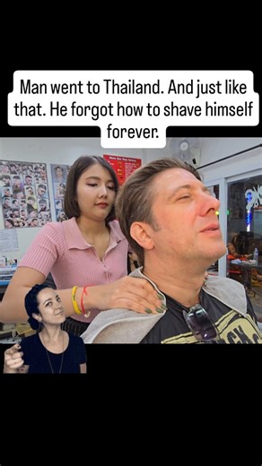 Jason Rupp - Travel & Pamper on Instagram: "And he never came home again... Catch the full video on my channel. 👌☺️✌️ . . #asmr #shaving #ladybarber #femalebarber #barbershop #faceshave"
