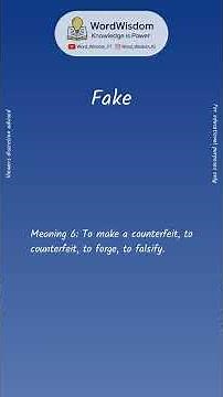 What does "Fake" mean? | English vocabulary shorts | #fake #wordwisdom