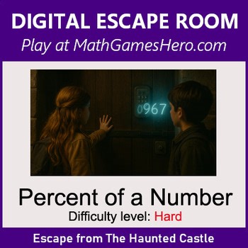 Percent of a number - Hard | Digital Math Escape Room Game