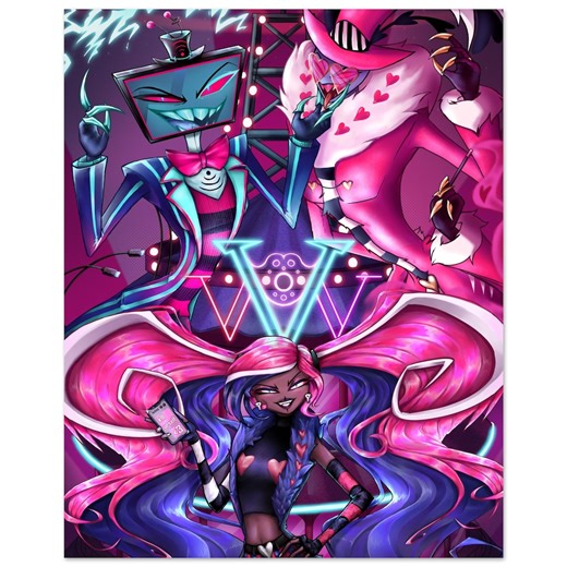 Hazbin Hotel the Vees Poster - Vox, Velvette & Valentino (8x10" or 16x20") - Etsy UK