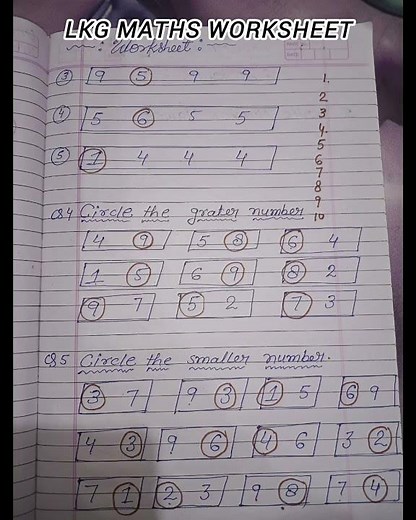 LKG maths worksheet junior kg students maths worksheet गणित का बर्कशीट