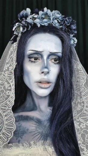 44K views · 1.3K reactions | I spent so long in the darkness I’d almost forgotten how beautiful the moonlight is  painting urself blue to become Emily from corpse bride is A CHALLENGE BUT IT WAS VERY FUN AND ONLY A LITTLE STRESSFUL ✨ | Yung.Planet | Facebook