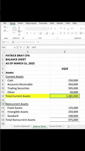 How to Calculate Working Capital - Simple Example using Balance Sheet