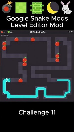 Google Snake Mods - Level Editor Mod: Challenge 11 Fast Speed #googlesnake #googlesnakemods