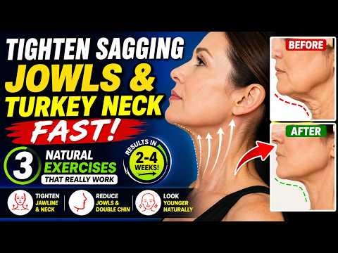 How to Tighten Sagging Jowls & Turkey Neck FAST (3 Natural Face Exercises That Work)