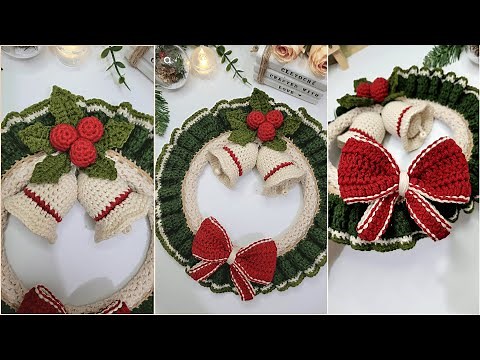 Crochet Christmas Wreath | TUTORIAL