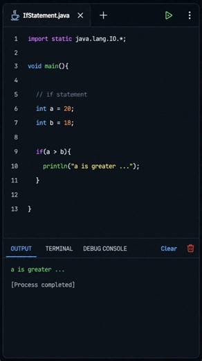 if statement in java basic 🌹❤️❤️🌹 #coding #java #javascript #ai #physics