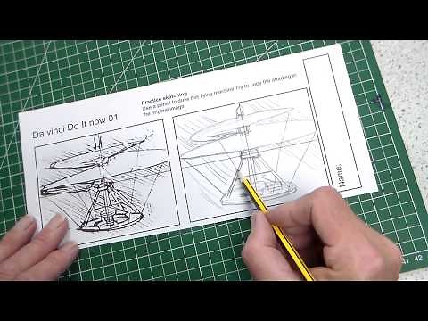 Drawing Da Vinci flying machine