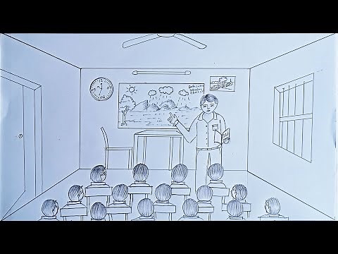 How to draw teacher in a classroom teaching step by step || শিক্ষক শ্রেণীকক্ষে পাঠদান