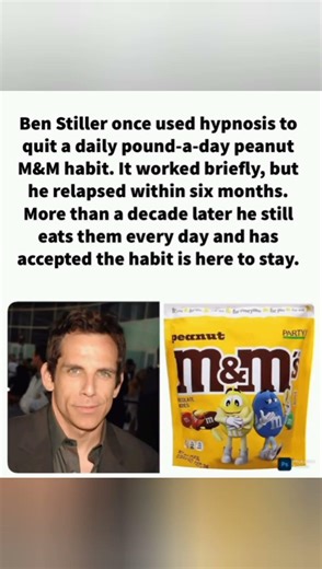 Ben Stiller quit M&M’s—then went right back 😂 #BenStiller #Funny #Habits #Relatable #SnackLife