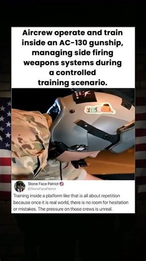 Aircrew operate and train inside an AC-130 gunship, managing side firing weapons systems