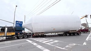 Beer tanks arrive at Labatt Breweries in London, Ont.