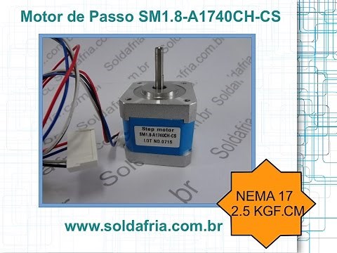 Motor de Passo NEMA 17 / 2.5 KGF.CM - SM1.8-A1740CH-CS - soldafria
