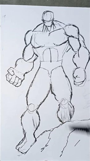 how to draw hulk pose #animedrawing #sketch #animeart
